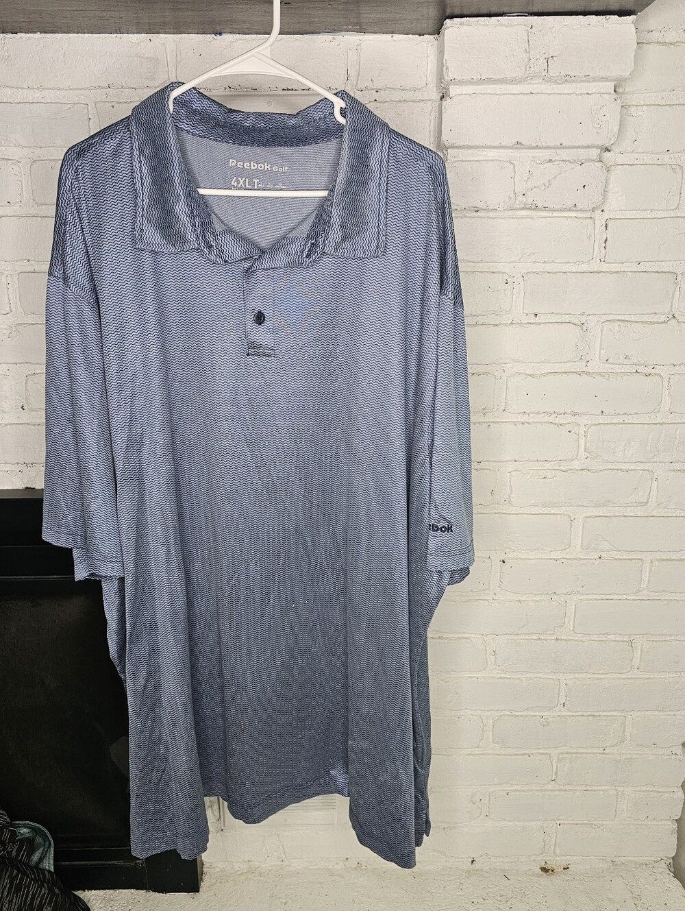 Reebok Men’s Light Blue Polo Shirt - Short Sleeve Performance